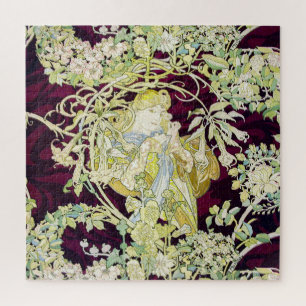 Alphonse Mucha Vrouw met Madelief Art Nouveau Kuns Legpuzzel