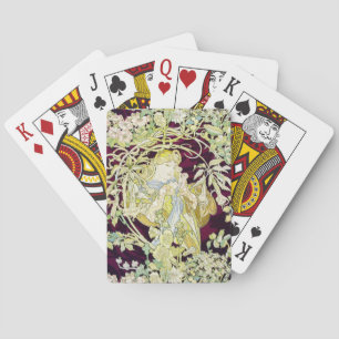 Alphonse Mucha Vrouw met Madelief Art Nouveau Kuns Pokerkaarten