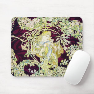 Alphonse Mucha Vrouw met Madeliefje Art Nouveau Ku Muismat