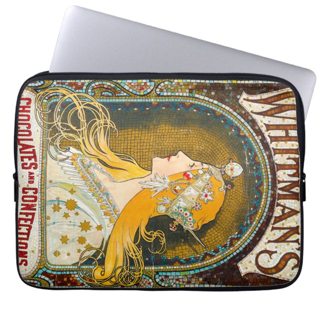Alphonse Mucha  Whitman's Ad Laptop Sleeve (Voorkant)