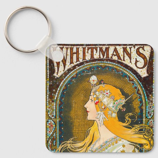Alphonse Mucha Whitman's Ad Sleutelhanger (Voorkant)