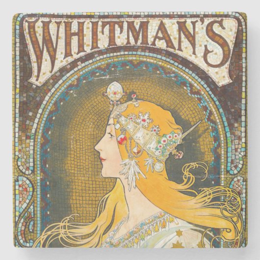 Alphonse Mucha  Whitman's Ad Stenen Onderzetter (Voorkant)