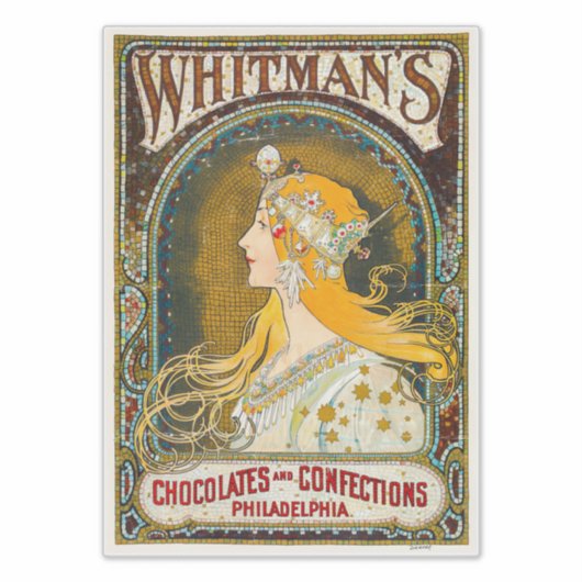 Alphonse Mucha  Whitman's Ad Sticker (Voorkant)