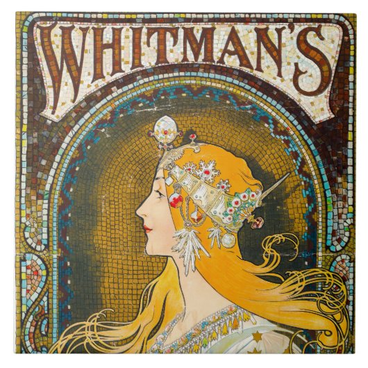Alphonse Mucha Whitman's Ad Tegeltje (Voorkant)