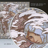 Alphonse Mucha Winter 4Seasons Art  Tegeltje