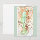 Alphonse Mucha Winter  Art Nouveau Painting Briefkaart (Voorkant / Achterkant)