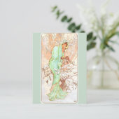 Alphonse Mucha Winter  Art Nouveau Painting Briefkaart (Staand voorkant)