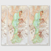Alphonse Mucha Winter  Art Nouveau Painting Cadeaupapier (Vlak)