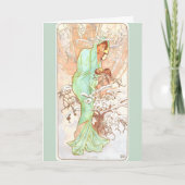 Alphonse Mucha Winter  Art Nouveau Painting Kaart (Voorkant)