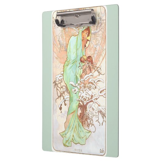 Alphonse Mucha Winter  Art Nouveau Painting Klembord (Links)