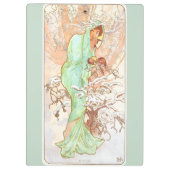 Alphonse Mucha Winter Art Nouveau Painting Klembord (Achterkant)