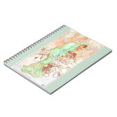 Alphonse Mucha Winter Art Nouveau Painting Notitieboek (Linkerzijde)