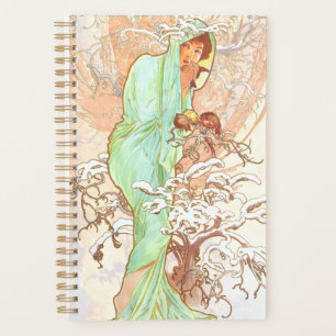 Alphonse Mucha Winter  Art Nouveau Painting Planner