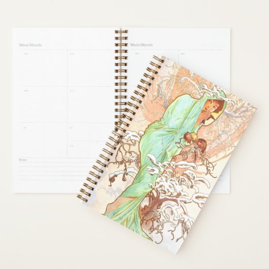Alphonse Mucha Winter  Art Nouveau Painting Planner (Display)
