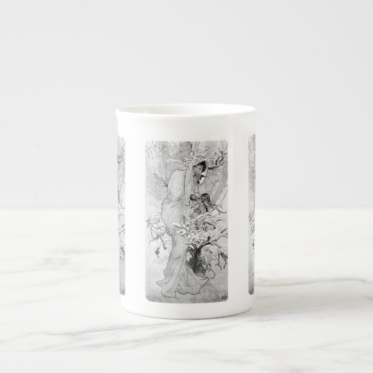 Alphonse Mucha Winter GS II WB Porselein Kop (Voorkant)