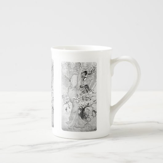 Alphonse Mucha Winter GS II WB Porselein Kop (Rechts)