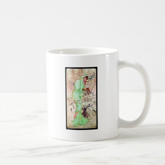 Alphonse Mucha Winter II Koffiemok (Rechts)