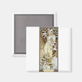Alphonse Mucha Winter Magneet (Voorkant / Achterkant)