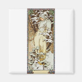 Alphonse Mucha Winter Magneet (Voorkant)