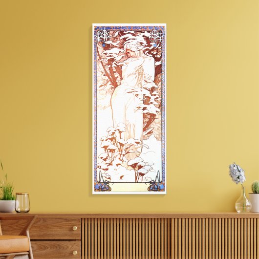 Alphonse Mucha - Winter White Canvas Afdruk (Insitu (Woonkamer))