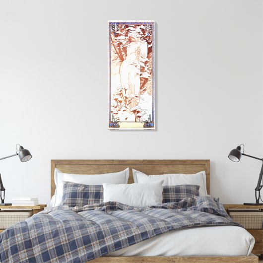 Alphonse Mucha - Winter White Canvas Afdruk (Insitu (Slaapkamer))