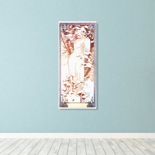 Alphonse Mucha - Winter White Canvas Afdruk (Insitu (Houten vloer))