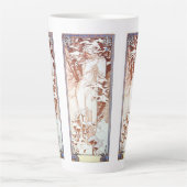 Alphonse Mucha - Winter White Latte Mok (Voorkant)