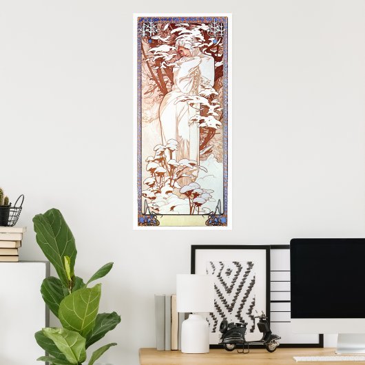 Alphonse Mucha - Winter White Poster (Thuiskantoor)