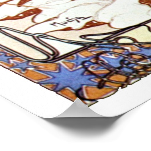 Alphonse Mucha - Winter White Poster (Hoek)