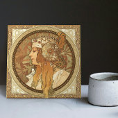 Alphonse Mucha Woman Portrait Art Nouveau  Tegeltje