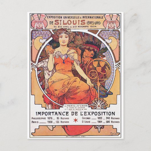 Alphonse Mucha - World's Fair 1904 St. Louis Briefkaart (Voorkant)