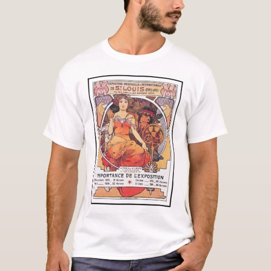 Alphonse Mucha - World's Fair 1904 St. Louis T-shirt (Voorkant)