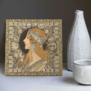 Alphonse Mucha ZODIAC 1896 Art  Tegeltje