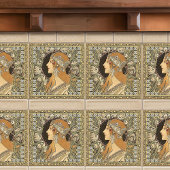 Alphonse Mucha ZODIAC 1896 Art  Tegeltje