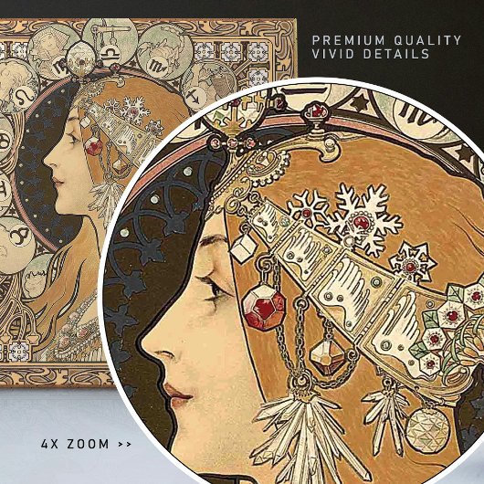 Alphonse Mucha ZODIAC 1896 Art  Tegeltje