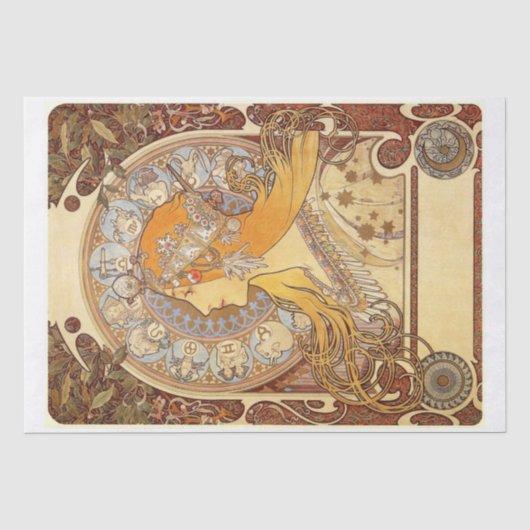 Alphonse Mucha | Zodiac -1896 Tissuepapier (Voorkant)