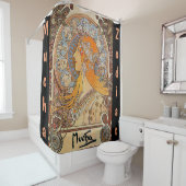 Alphonse Mucha, zodiac, art nouveau, , elegant Douchegordijn (In situ)
