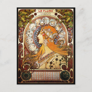 Alphonse Mucha Zodiac Briefkaart