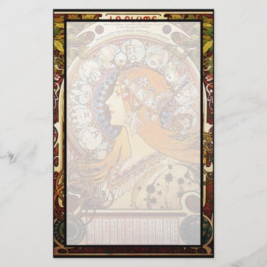 Alphonse Mucha Zodiac Briefpapier (Voorkant)