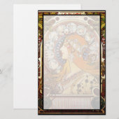 Alphonse Mucha Zodiac Briefpapier (Voorkant / Achterkant)