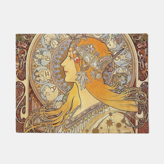 Alphonse Mucha Zodiac Deurmat (Voorkant)