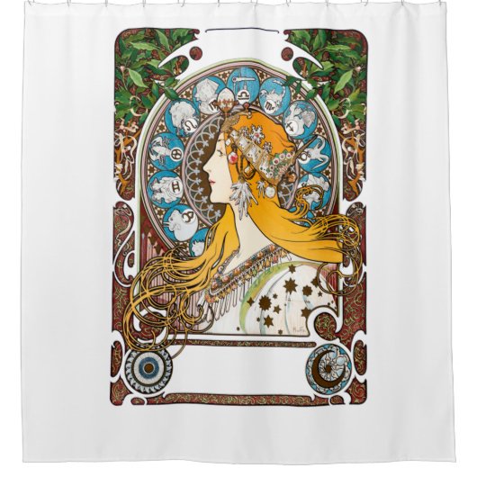 Alphonse Mucha - Zodiac Douchegordijn (Voorkant)