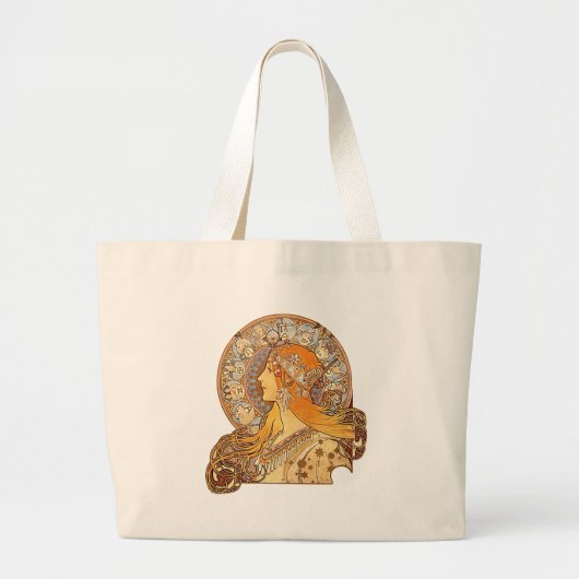 Alphonse Mucha - Zodiac Grote Tote Bag (Voorkant)