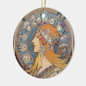 Alphonse Mucha , “Zodiac” Keramisch Ornament (Links)