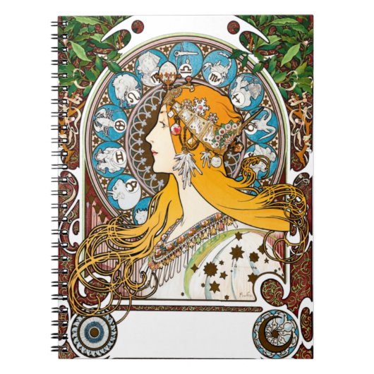 Alphonse Mucha - Zodiac Notitieboek (Voorkant)