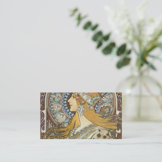 Alphonse Mucha Zodiac Restored Visitekaartje (Staand voorkant)