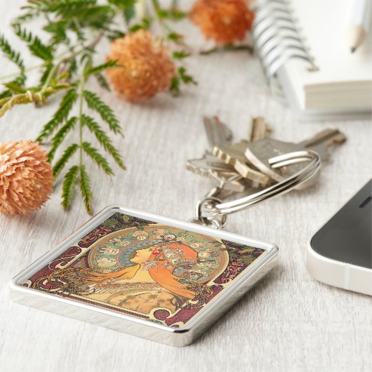Alphonse Mucha - Zodiac Sleutelhanger (Zijkant)