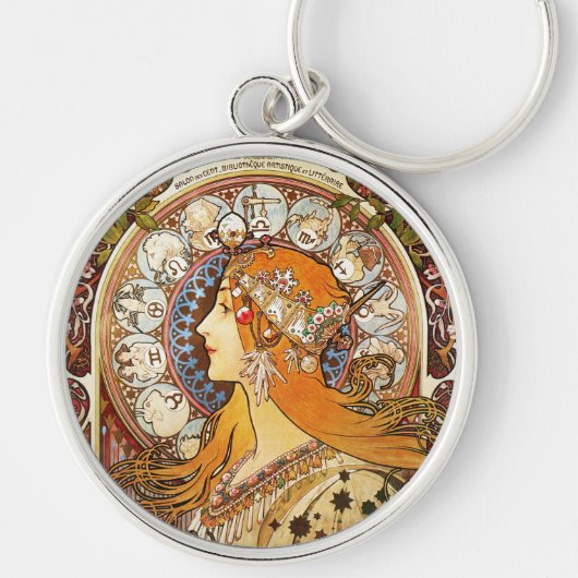 Alphonse Mucha Zodiac Sleutelhanger (Voorkant)
