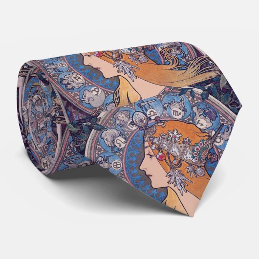 Alphonse Mucha, "Zodiac" Stropdas (Opgerold)
