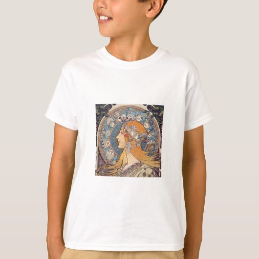 Alphonse Mucha , “Zodiac” T-shirt (Voorkant)